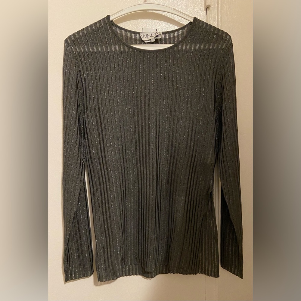 WINGATE Italy Made Long‎ Sleeve Open Rib Knit Top Blouse Women’s Sz Small